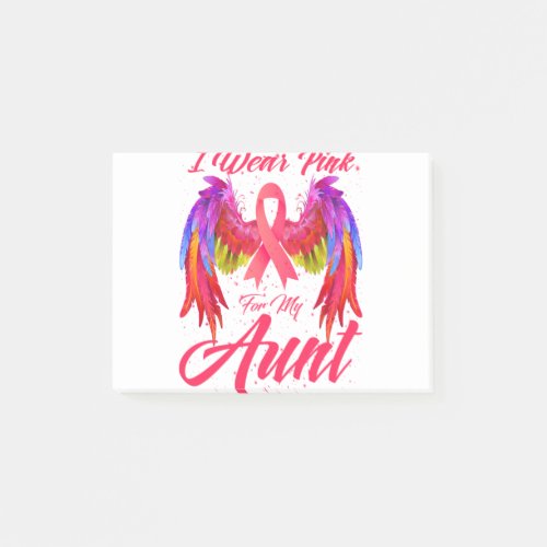 I Wear Pink For My Aunt Wings Breast Cancer Post_it Notes