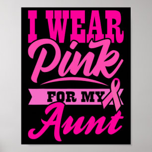 I WEAR PINK FOR MY AUNT World Cancer Day Gift Pink Poster