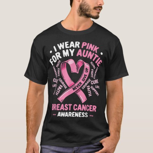 I Wear Pink For My Auntie Breast Cancer Aunt Aware T_Shirt