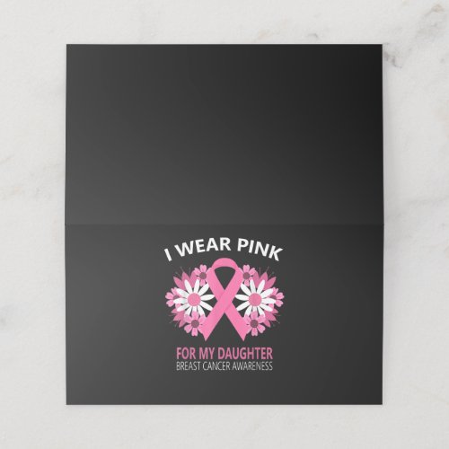 I Wear Pink For My Daughter Breast Cancer Awarenes Place Card