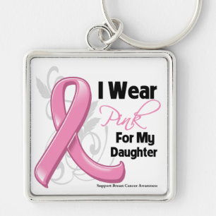 I Wear Pink For My Daughter - Breast Cancer Keychain