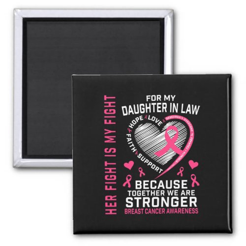 I Wear Pink For My Daughter In Law Breast Cancer H Magnet