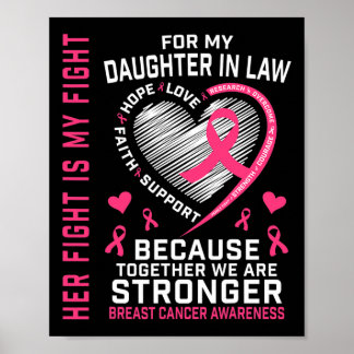 I Wear Pink For My Daughter In Law Breast Cancer H Poster