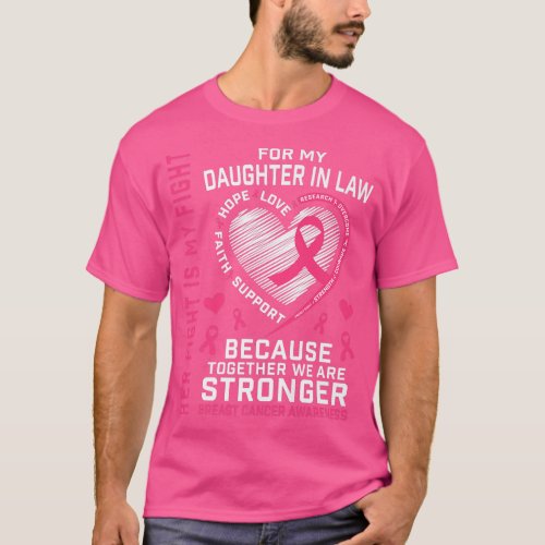 I Wear Pink For My Daughter In Law Breast Cancer H T_Shirt