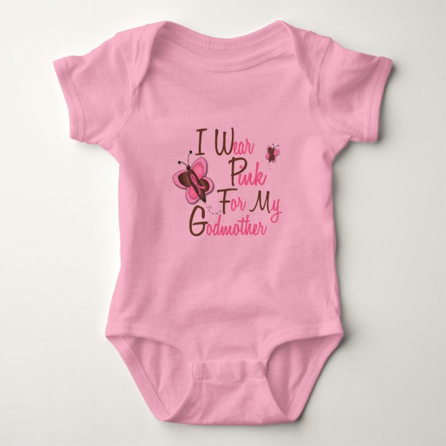 I Wear Pink For My Godmother 22 BREAST CANCER Tees (Front)