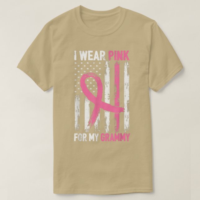 I Wear Pink For My Grammy Breast Cancer Awareness  T-Shirt (Design Front)