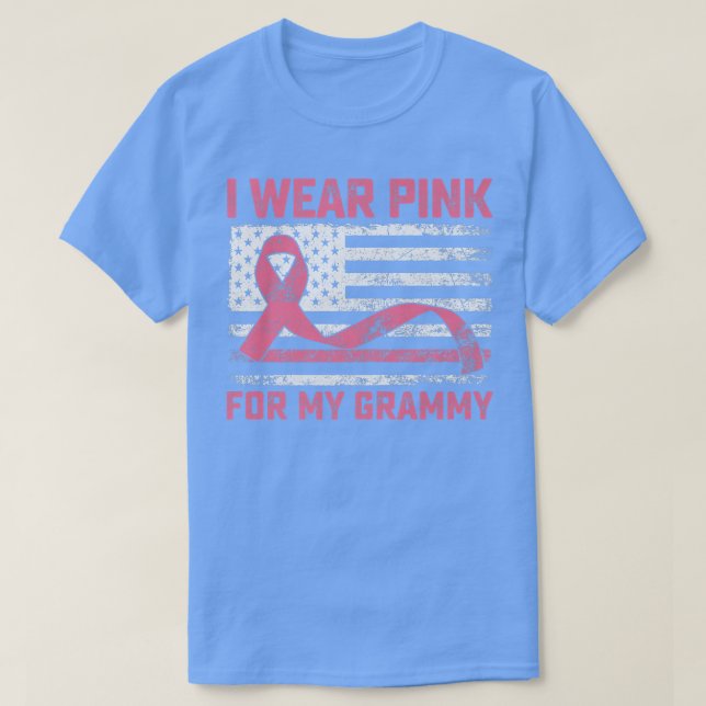 I Wear Pink For My Grammy Breast Cancer Awareness  T-Shirt (Design Front)