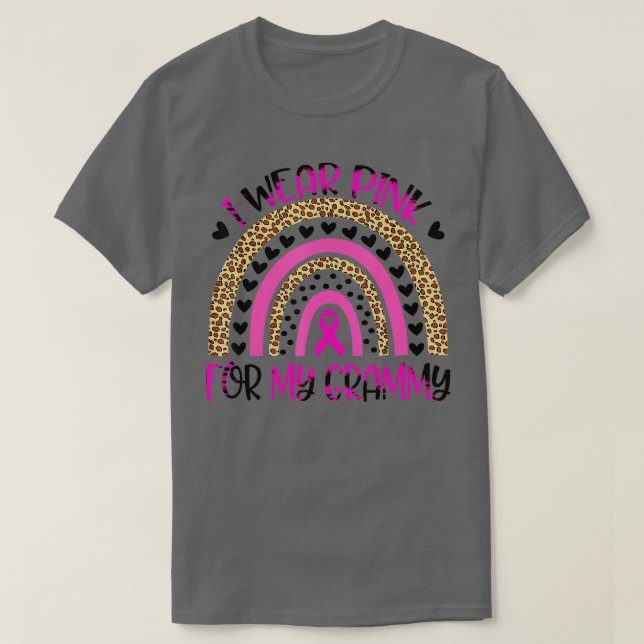 I Wear Pink For My Grammy Breast Cancer Awareness  T-Shirt (Design Front)