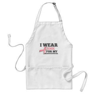 I WEAR PINK FOR MY GRANDDAUGHTER Breast Cancer Adult Apron