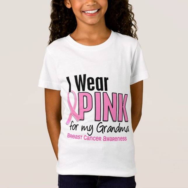I Wear Pink For My Grandma 10 Breast Cancer T-Shirt (Front)