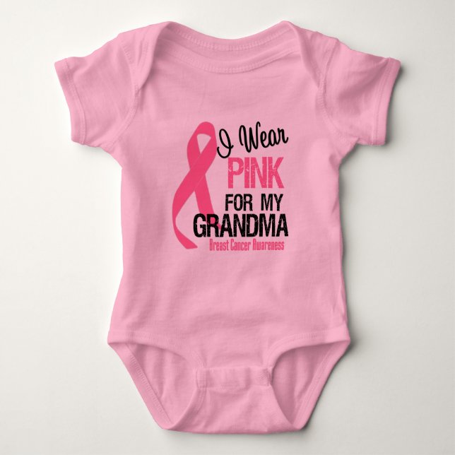 I Wear Pink For My Grandma Baby Bodysuit (Front)