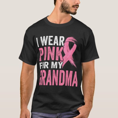 I Wear Pink For My Grandma Breast Cancer T_Shirt