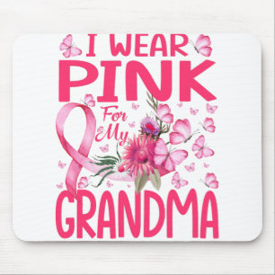 I Wear Pink For My Grandma Butterfly Breast Cancer Mouse Pad