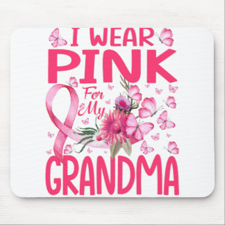 I Wear Pink For My Grandma Butterfly Breast Cancer Mouse Pad