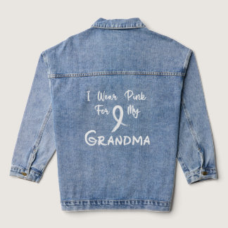 I wear Pink for my Grandma Denim Jacket