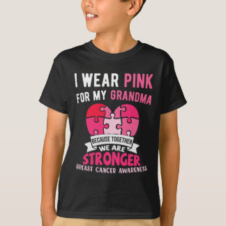 I Wear Pink For My Grandma Elephant Breast Cancer  T-Shirt