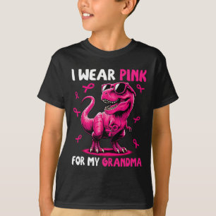I Wear Pink For My Grandma T-rex Dinosaur Breast C T-Shirt