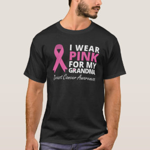 I Wear Pink For My Grandma T Shirt Ribbon Family L