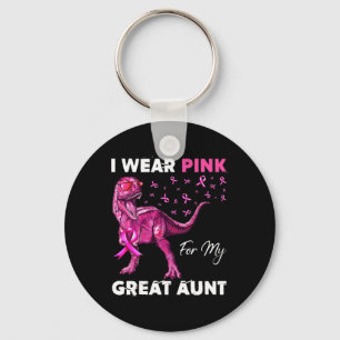 I Wear Pink For My Great Aunt Breast Cancer Awaren Keychain