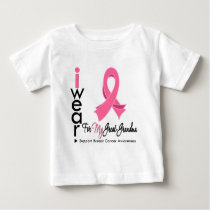 I Wear Pink For My Great Grandma Breast Cancer Baby T-Shirt