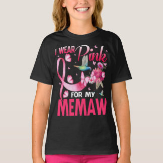 I Wear Pink For My Memaw Hummingbird Breast Cancer T-Shirt