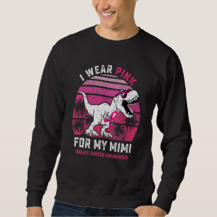 I Wear Pink For My Mimi Rex Dinosaur Ribbon Toddle Sweatshirt