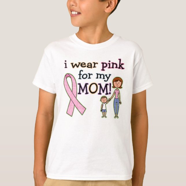 I Wear Pink for My Mom Kids Boys T-Shirt (Front)