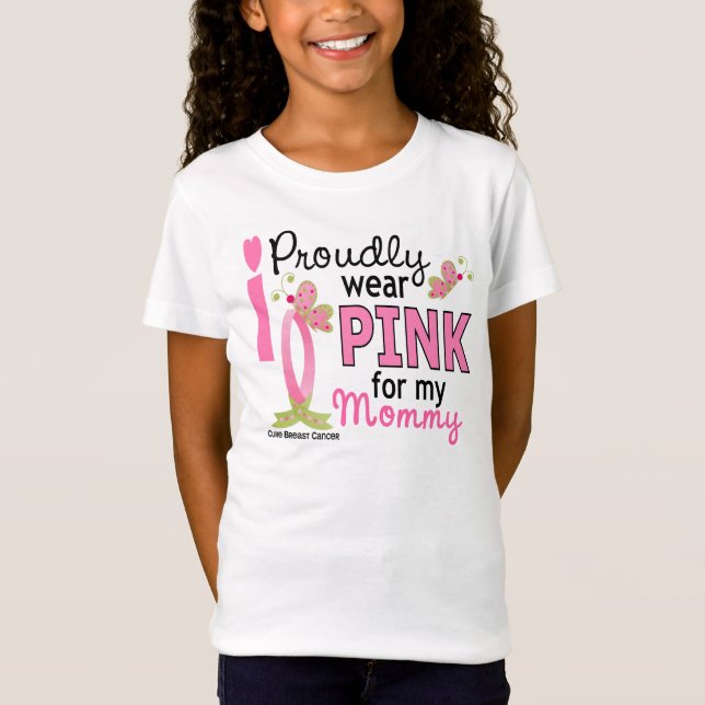 I Wear Pink For My Mommy 27 Breast Cancer T-Shirt (Front)