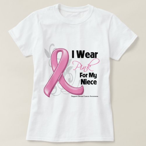 I Wear Pink For My Niece _ Breast Cancer Awareness T_Shirt