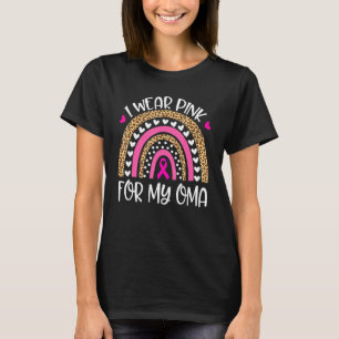I Wear Pink For My Oma Pink Rainbow Leopard Family T-Shirt
