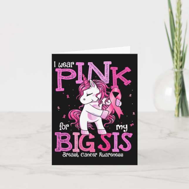 I Wear Pink For My Sister Shirt Breast Cancer Awar Card (Front)