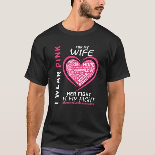I Wear Pink For My Wife Breast Cancer Awareness He T_Shirt
