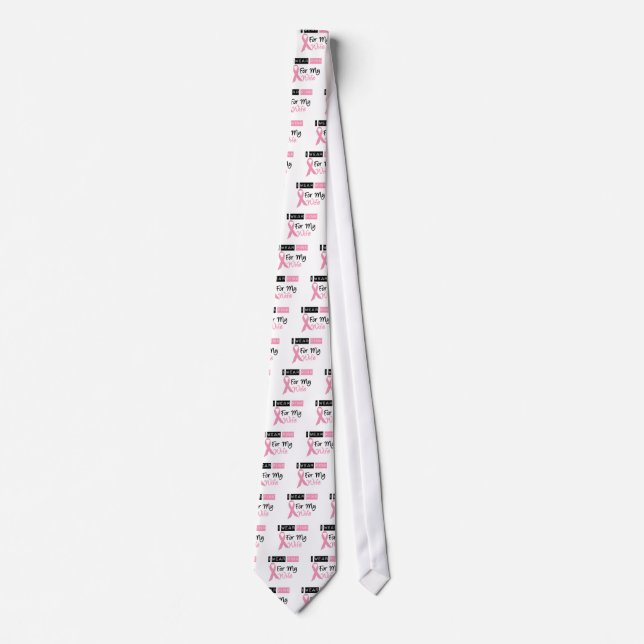 I Wear Pink For My Wife Neck Tie (Front)