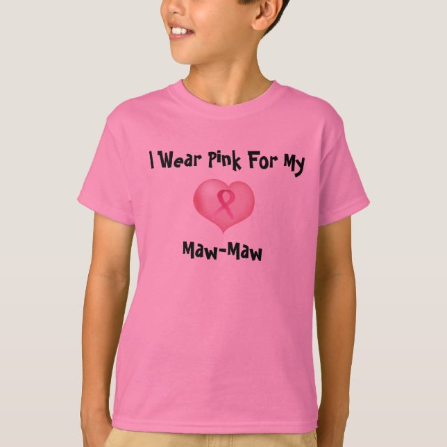 I Wear Pink For My (Your Choice) Child's T-Shirt (Front)