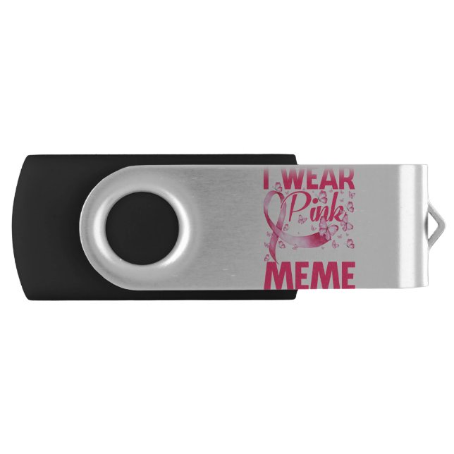 I Wear Pink In Memory Of My Meme Flash Drive (Front)