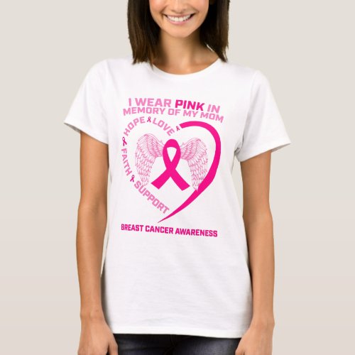 I Wear Pink In Memory Of My Mom T_Shirt
