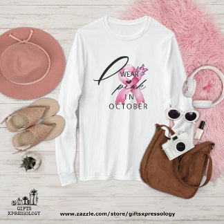 I Wear Pink in October Breast Cancer Awareness  T-Shirt