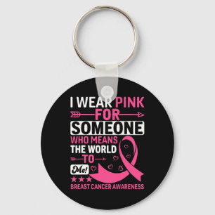 I Wear Pink Someone Who Means The World To Me Brea Keychain