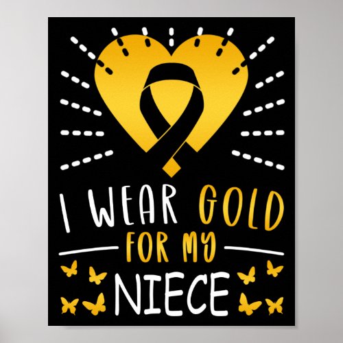 I Wear Pngold For My Niece Heart Poster