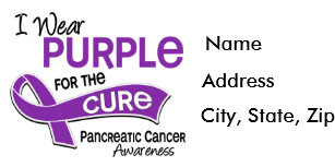 Pancreatic Cancer Awareness Month Shipping Address Return I Wear Purple 42 Cure Pancreatic Cancer Label