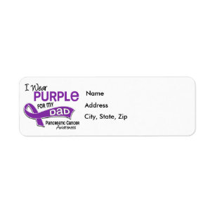 I Wear Purple 42 Dad Pancreatic Cancer Label