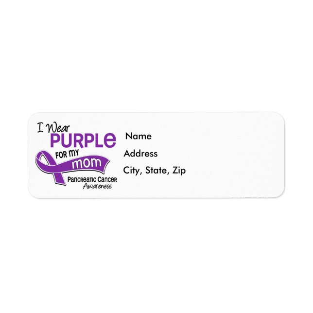 I Wear Purple 42 Mom Pancreatic Cancer Label (Front)