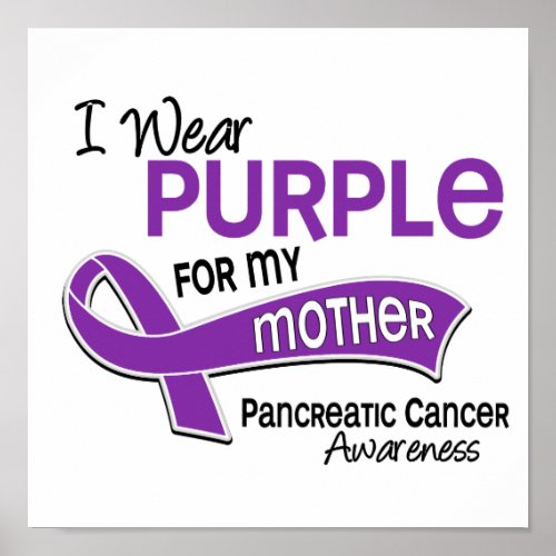 I Wear Purple 42 Mother Pancreatic Cancer Poster