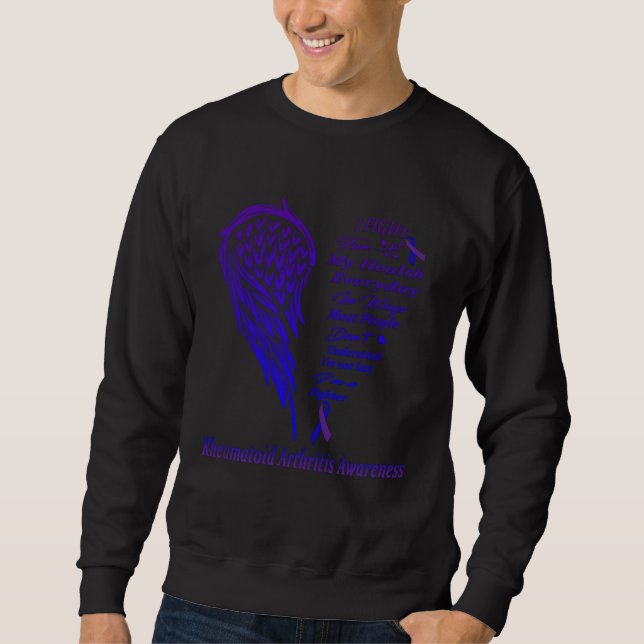 I Wear Purple & Blue For Rheumatoid Arthritis Warr Sweatshirt (Front)