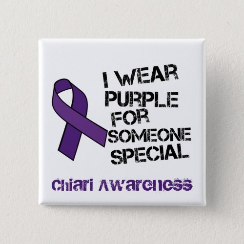 I Wear Purple Chiari Awareness Ribbon Button