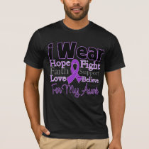 I Wear Purple Collage Aunt - Pancreatic Cancer T-Shirt