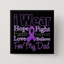 I Wear Purple Collage Dad - Pancreatic Cancer Pinback Button