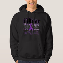 I Wear Purple Collage Daddy - Pancreatic Cancer Hoodie