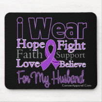 I Wear Purple Collage Husband - Pancreatic Cancer Mouse Pad