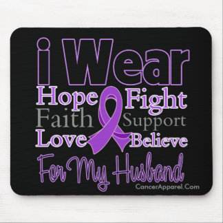 I Wear Purple Collage Husband - Pancreatic Cancer Mouse Pad